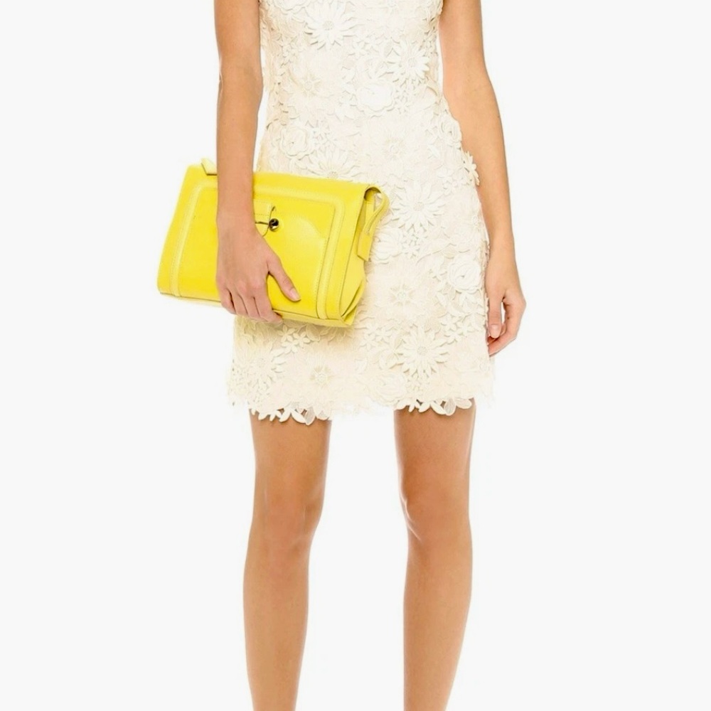 Tory Burch Merida Lace Floral Dress Ivory Sz. 2 - Picture 8 of 14